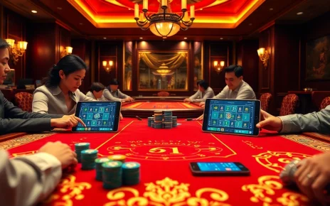 Engage with xóc đĩa online gameplay at an upscale casino table featuring vibrant betting chips.