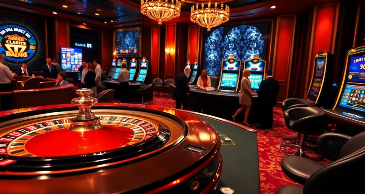 Experience the excitement of ee88e with lively casino action at a roulette table.