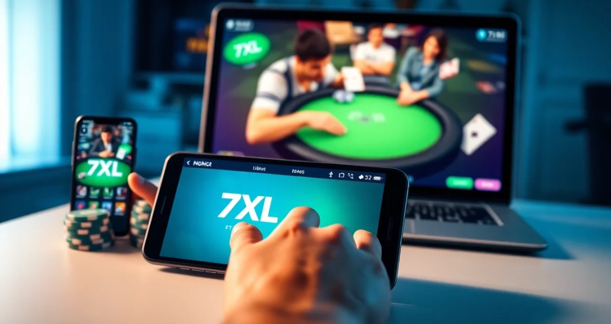 הורדת 7xl לחוויית פוקר מגוונת על מכשירים שונים כולל סמארטפון ומחשב נייד.