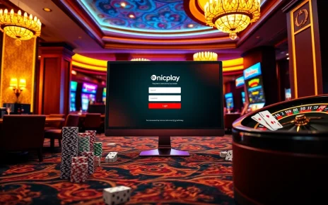 Login to Onicplay effortlessly with the exciting online casino interface amid captivating gaming elements.