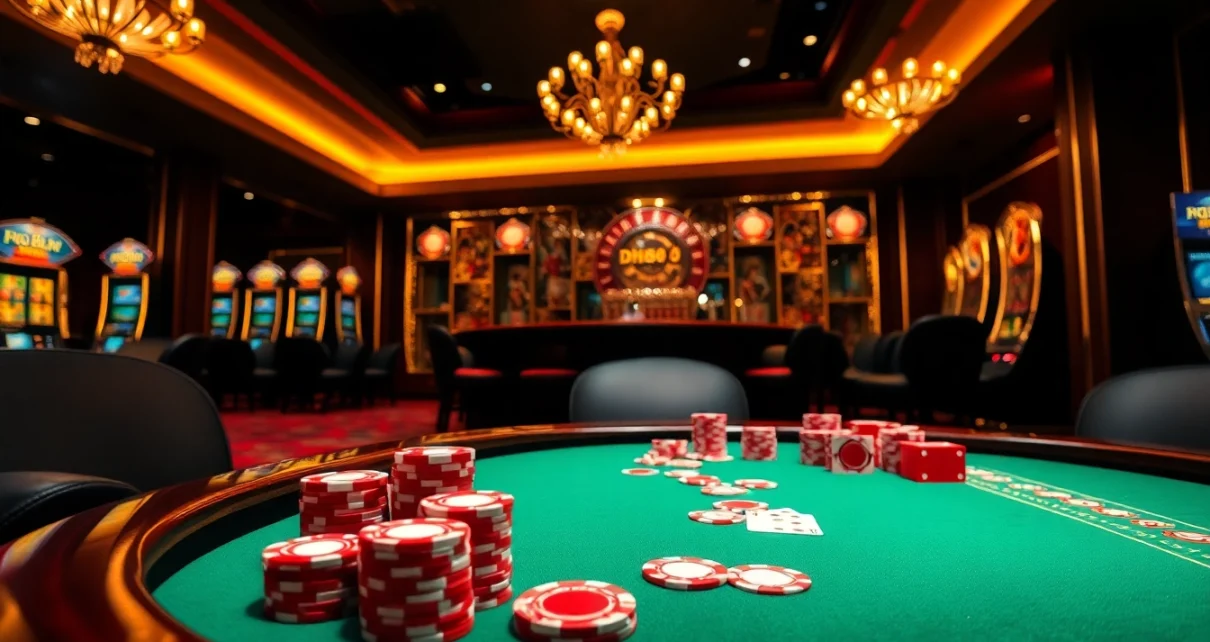 Experience the thrill of a casino at https://dh88.site/ with vibrant poker chips and exciting gameplay.