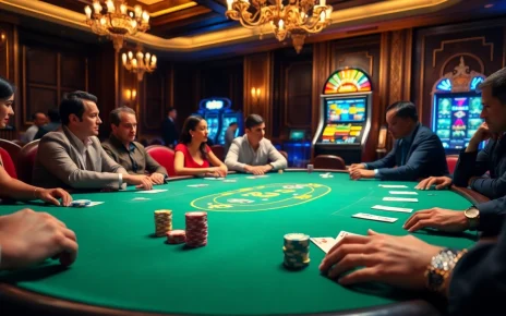 Intense poker action with chips and cards at a luxurious casino drawing inspiration from https://hanoiculturetravel.com/.