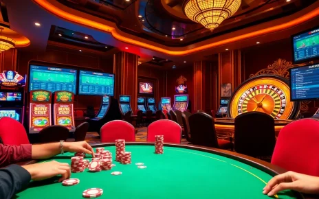 Stake את דרכך לניצחון בערב משחקי קזינו מרגש עם שולחנות צבעוניים ומכונות מזל.