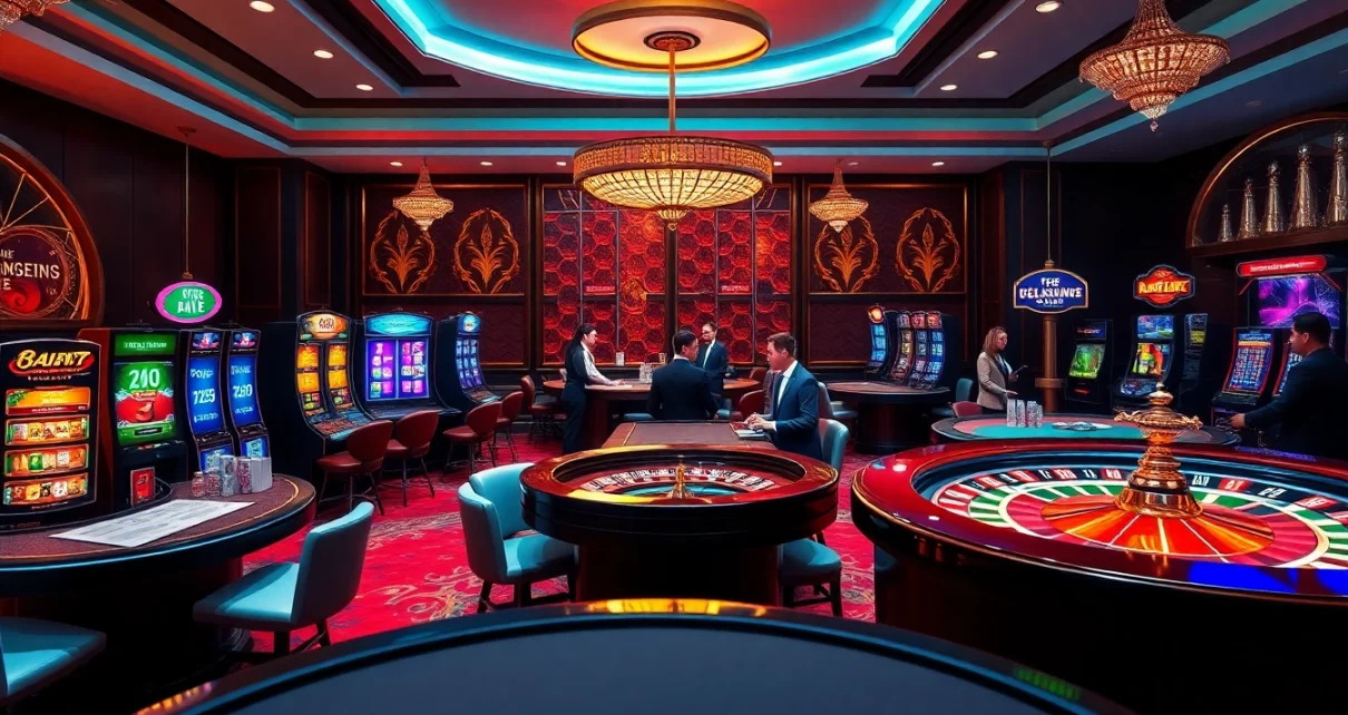 Experience the excitement at MB66 with a sophisticated online casino atmosphere featuring poker and slot games.