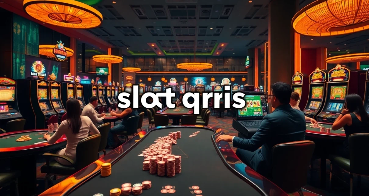 Players enjoying thrilling slot qris action in a lively casino atmosphere with vibrant slot machines and tables.