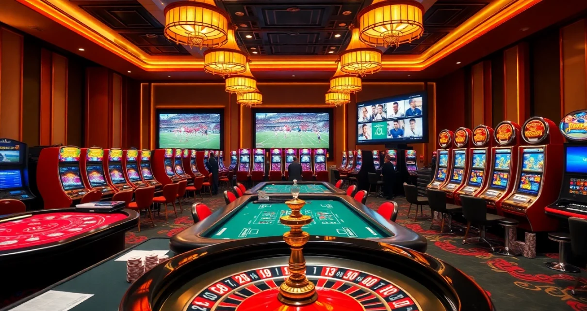 Experience thrilling betting with thể thao pg88 at a vibrant online casino scene showcasing sports gambling excitement.