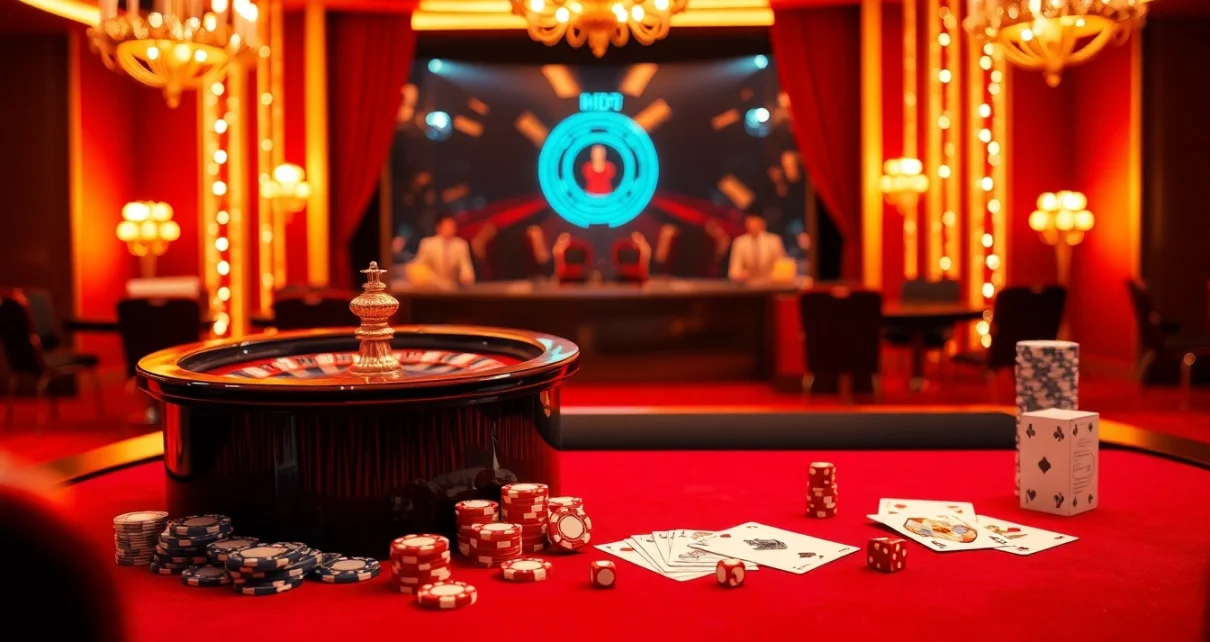 Experience high-stakes excitement with Nhà cái OKKING at a luxurious casino table.